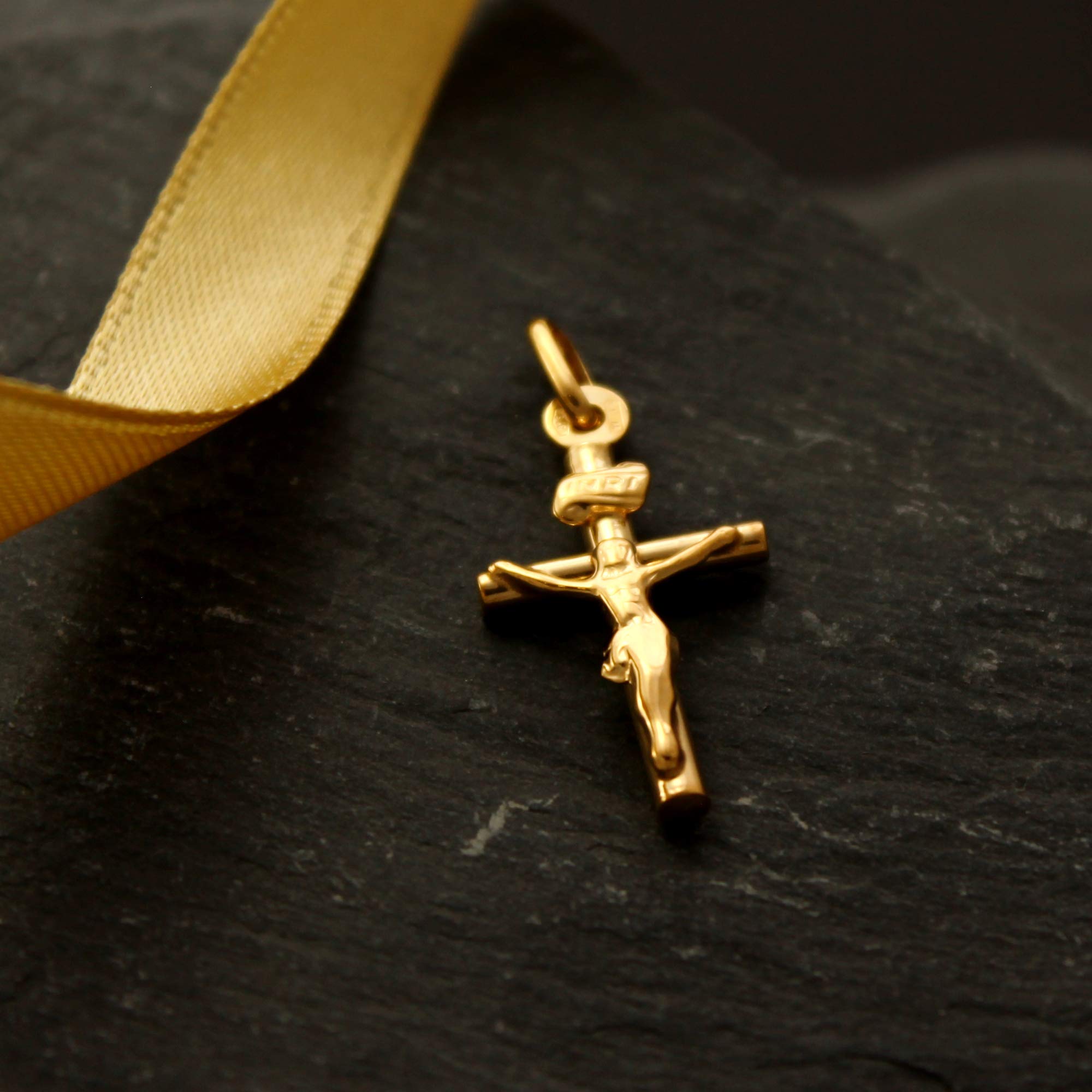Children's 14K Yellow Gold Cross Pendant 001-745-00269 | Moore Jewelers |  Laredo, TX